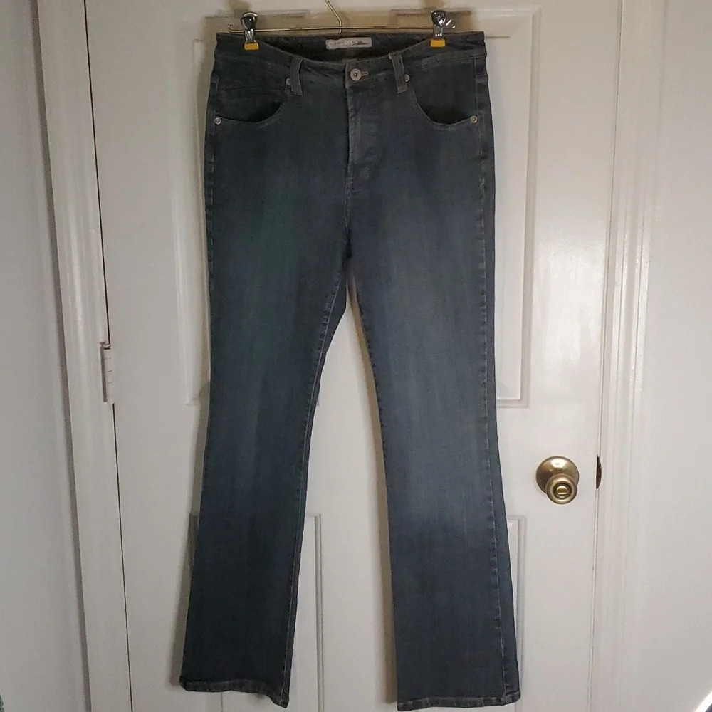 CHICO'S Womens Platinum Straight Leg Jeans Mid Rise Cotton & Spandex